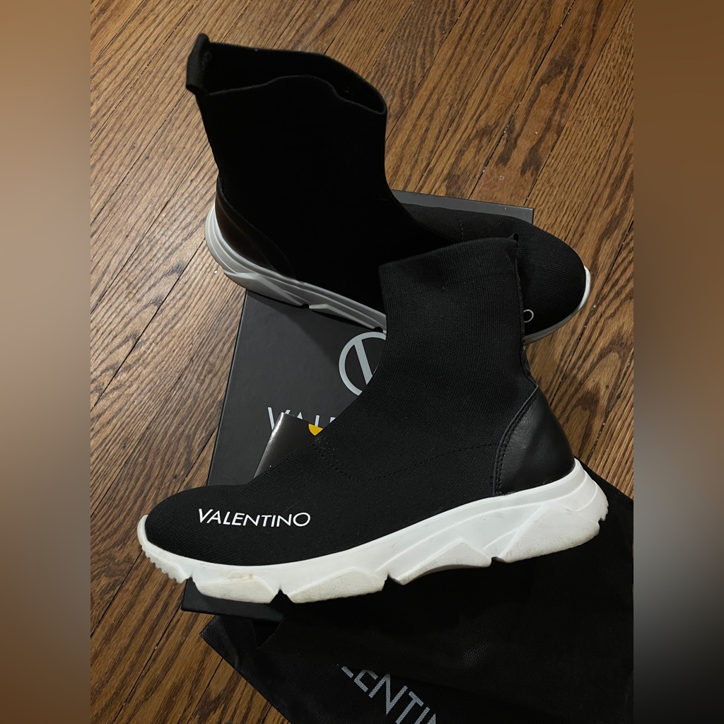 Valentino Black Sock Sneakers 7.5